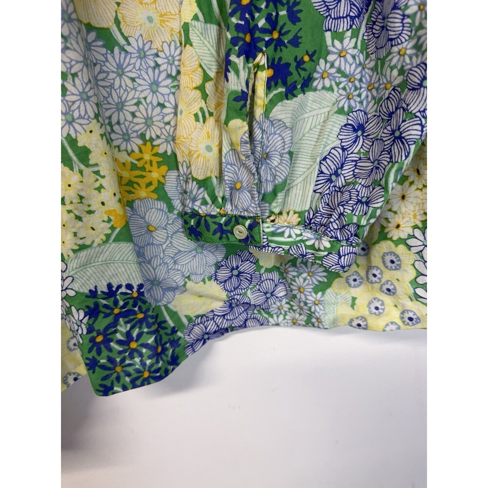 Talbots Plus Blouse Band Collar Popover Cluster Garden Floral Lightweight Top 3X - Picture 6 of 16